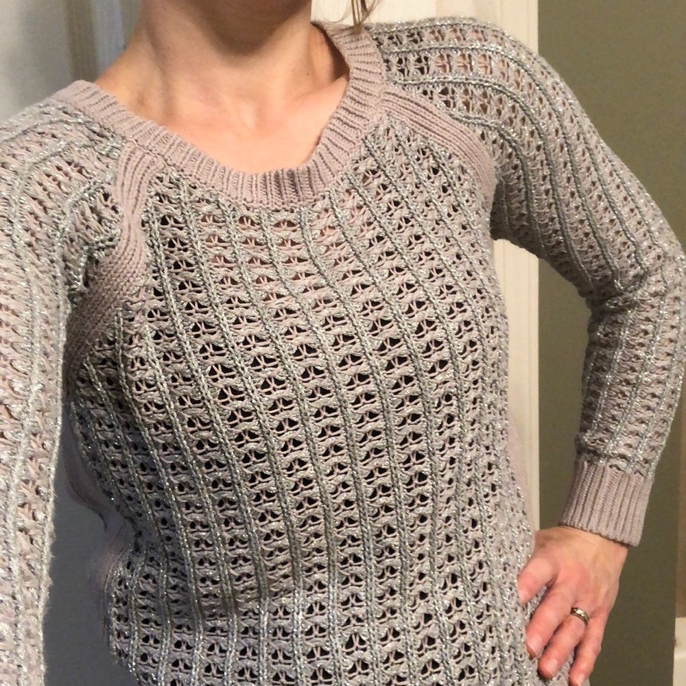 Sparkle Open-Knit Sweater